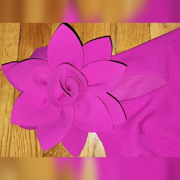 Fuchsia one shoulder dress - Picture 5 of 8